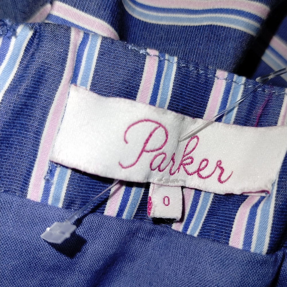 Parker Blue and White Striped Mini Dress, Great Condition, Tie Waist Size 0 - Picture 6 of 10